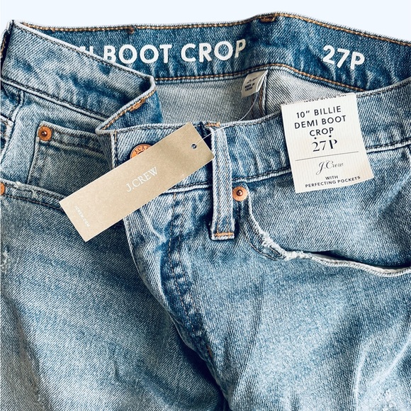J.Crew JCREW 10" BILLIE Demi-Boot Crop Jeans #BK657 size 27P WINDSURF LIGHT-WASH - Picture 7 of 12